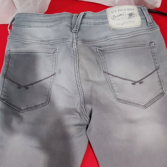 U.S. Polo Assn. Jeans light grey men's size 32 x 29 stretchy - Picture 4 of 8